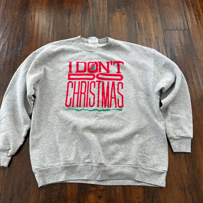 Don't do Christmas Funny Sad Jolly Santa VTG Sweatshirt Jumper Crewneck Y2K