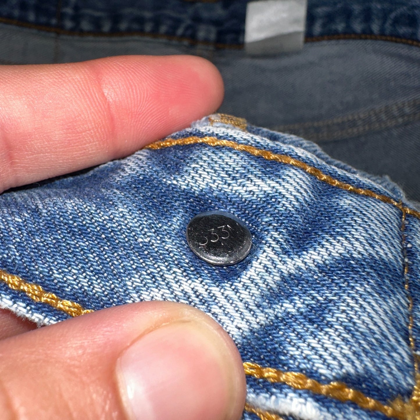 Levis 501 Vintage Y2K 90s XX Straight Leg Jeans Blue Light Wash 33x34 Act 30x31