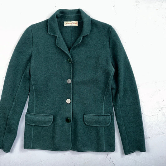 Cristiano Fissore 100% Cashmere Cardigan Sweater Womens S Green Jacket