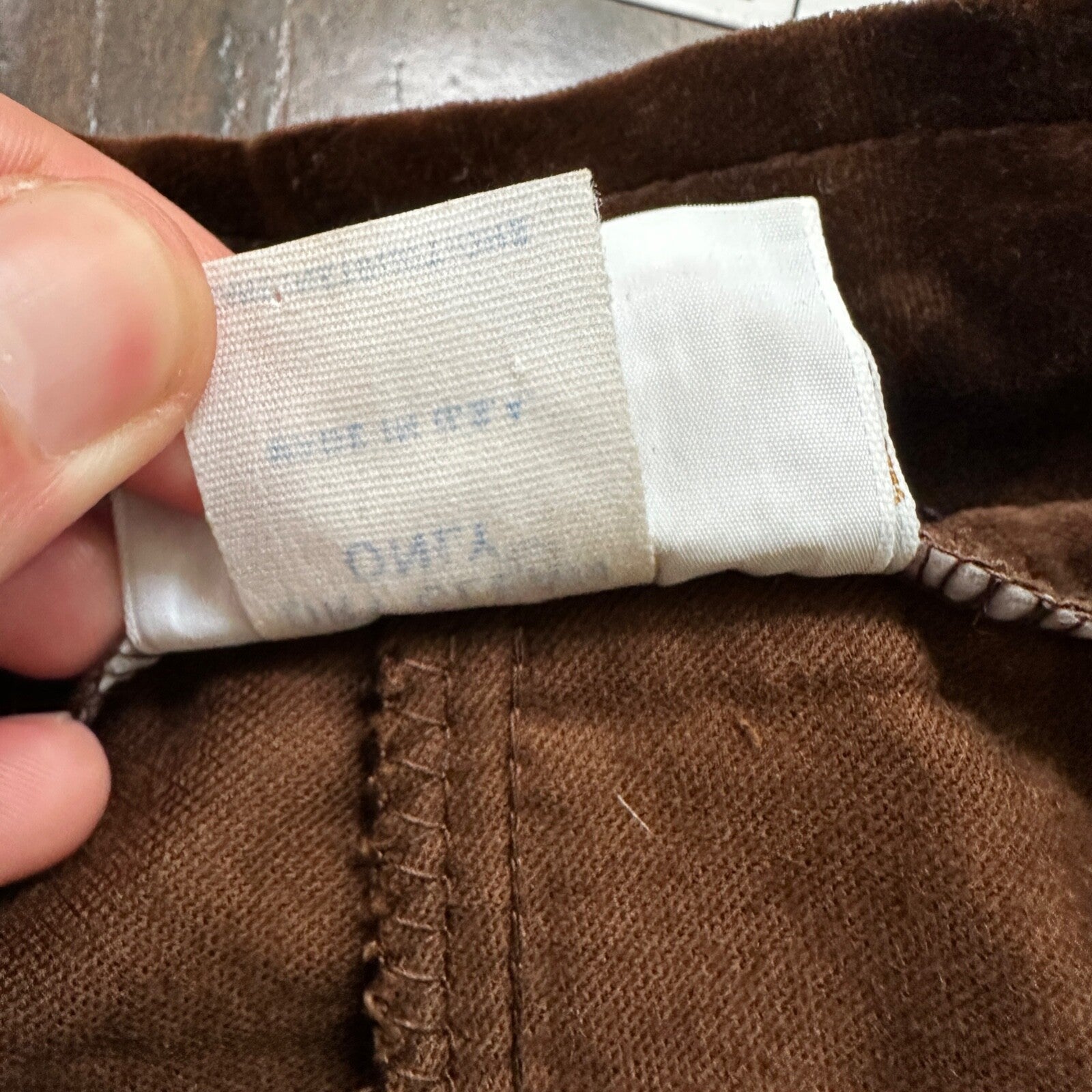 VTG Jantzen 1970s Pants 23x30 Brown Velour High Waist Flair Rockabilly 8