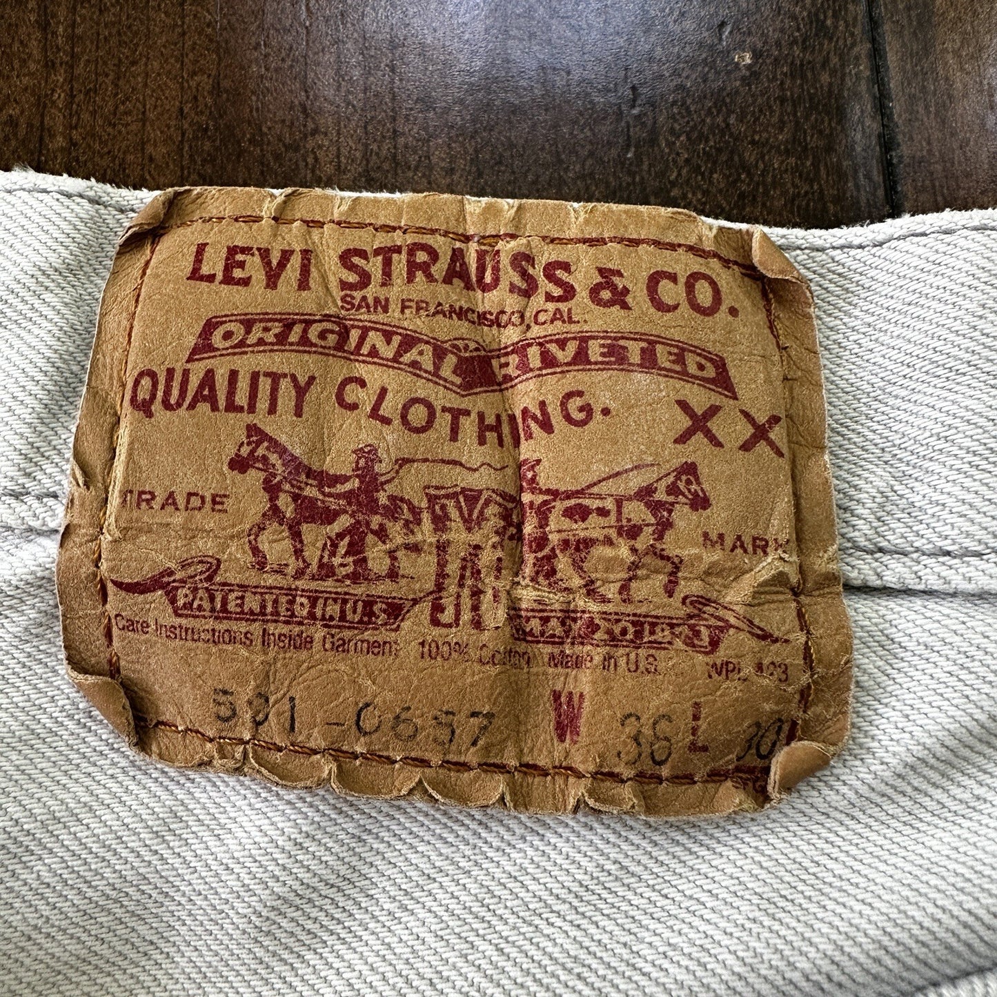 Vintage 90s Levis 501 USA 36x30 Tag Jeans 80s Blue Light Bleach Wash Act 32x29