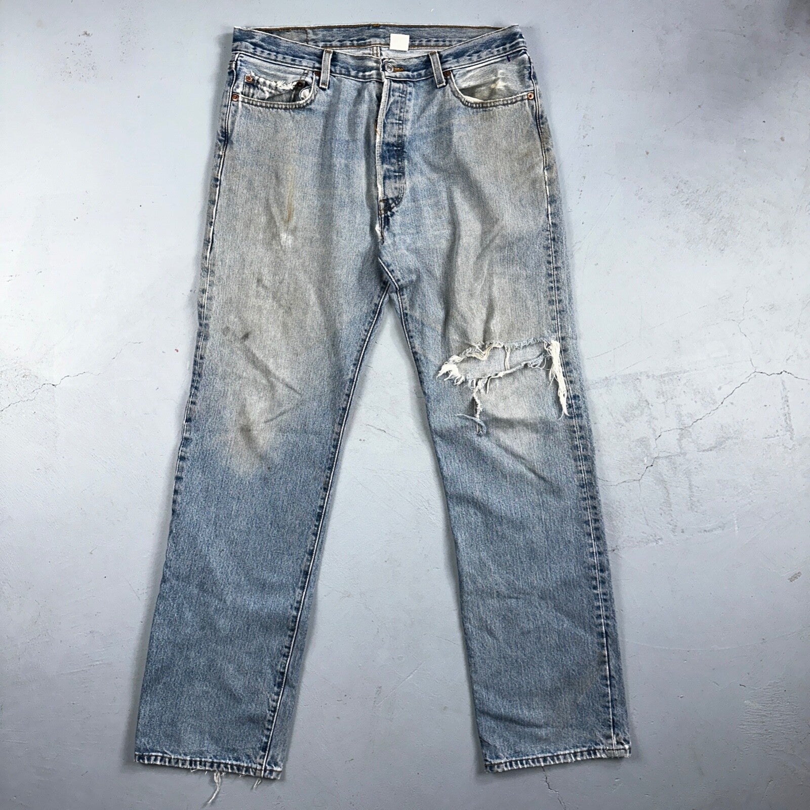 Levis 501 Vintage 90s Mexico Straight Leg Jeans 36x34 Y2K Light Wash Act 34x34