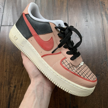 Nike Air Force 1 CUSTOM Low Triple All White 314192-117 Pink Size 7Y Women's 8.5