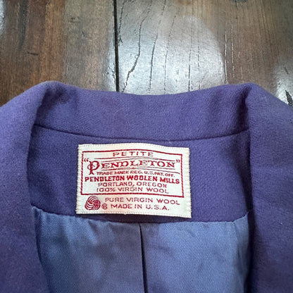 VTG Pendleton Women’s 100% Virgin Wool Purple Blazer Jacket USA Size 8 Skirt Set