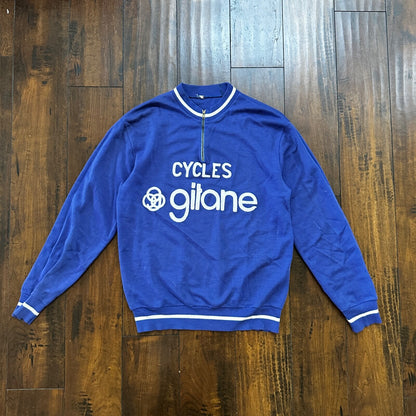 Cycle Gitane 1960s Quarter Zip Crewneck Sweater Chain Stitch Rockabilly 60s RARE
