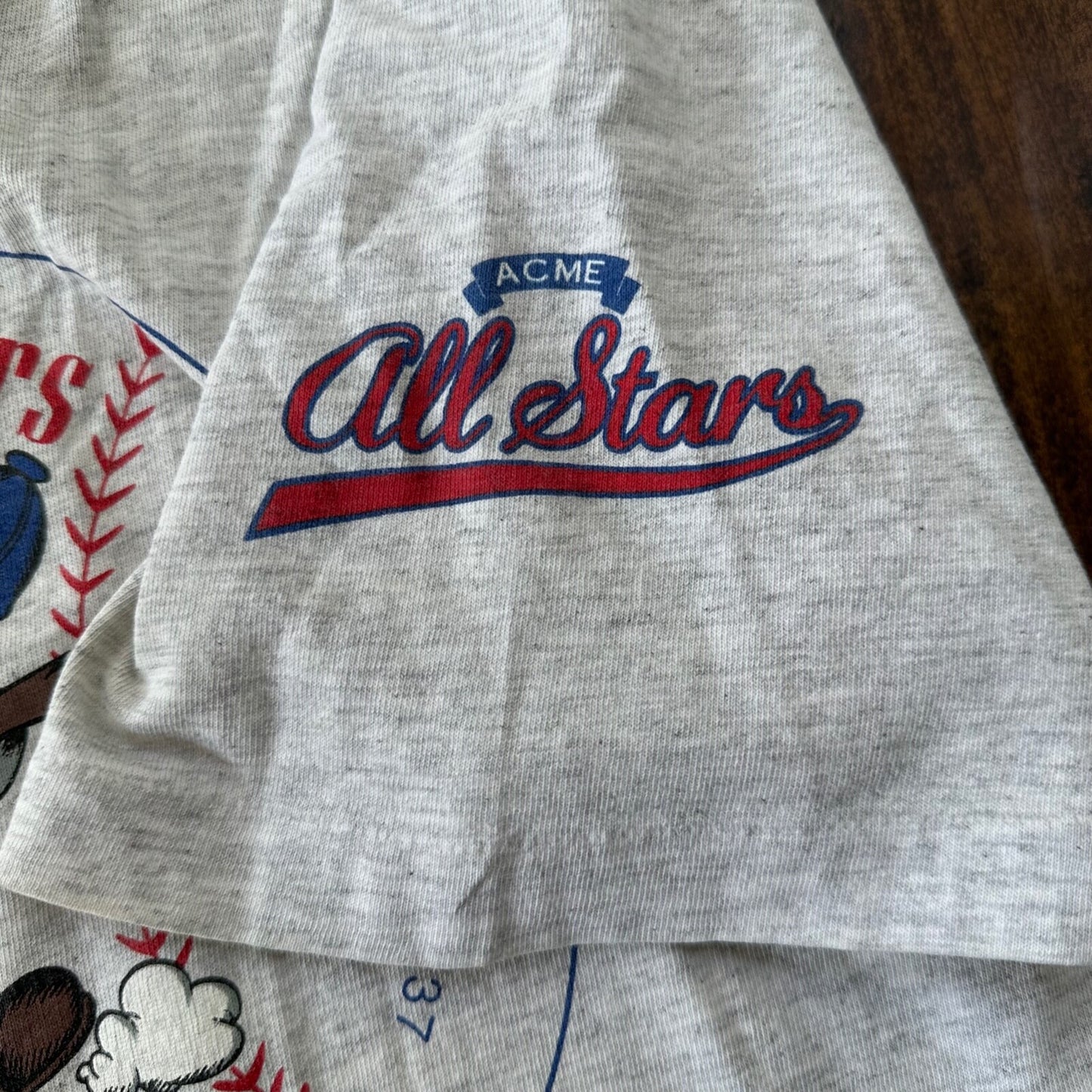 Acme All Stars Vintage T Shirt Taz Homerun Devil Looney Tunes 90s 1991 Baseball