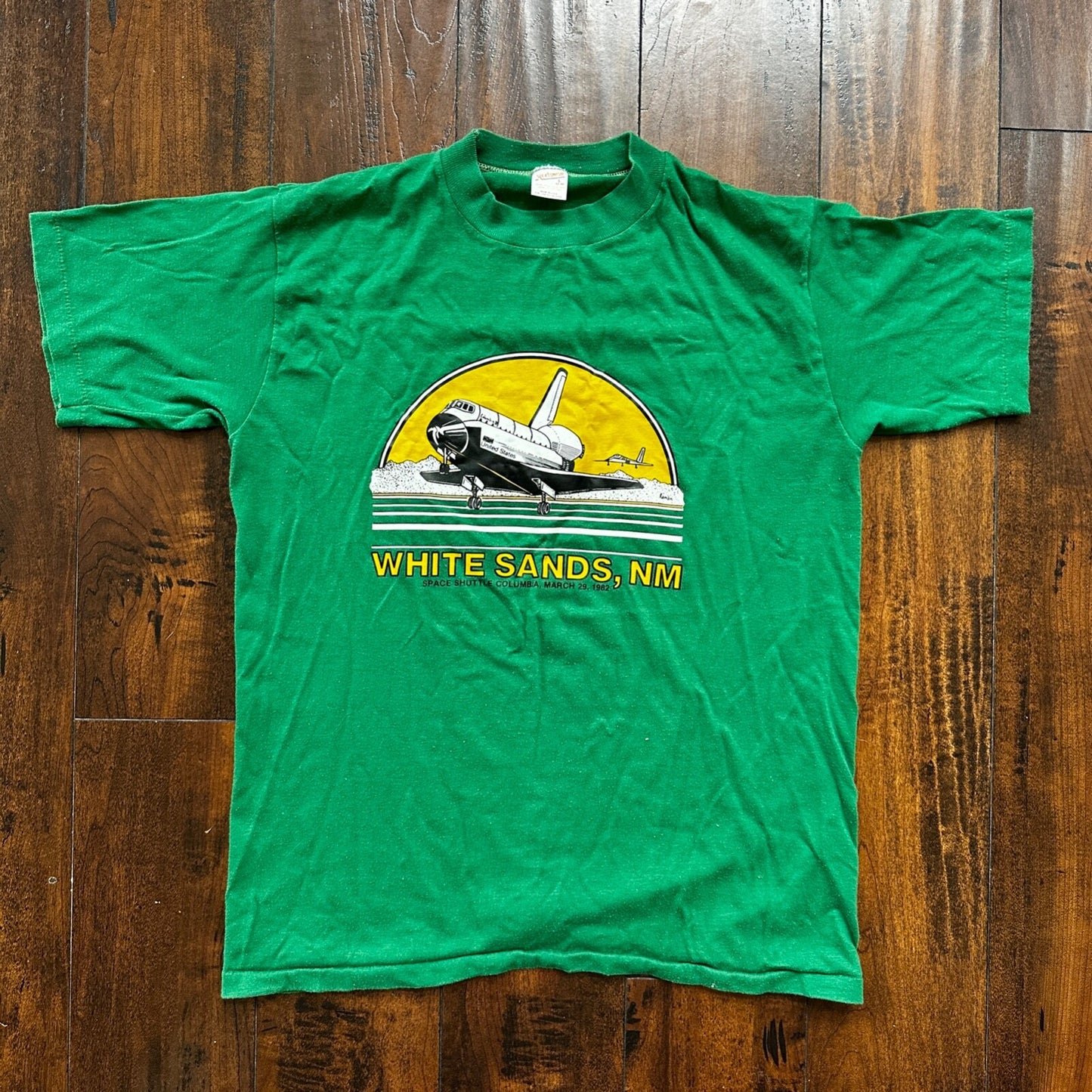 White Sands New Mexico Desert Vintage T Shirt 80s 1982 Space Shuttle Military