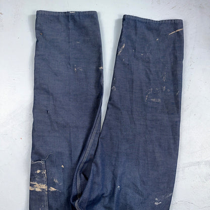 Vintage Sears Sanforized Denim Union Made Blue Jean Bib Overalls 36x28 60s