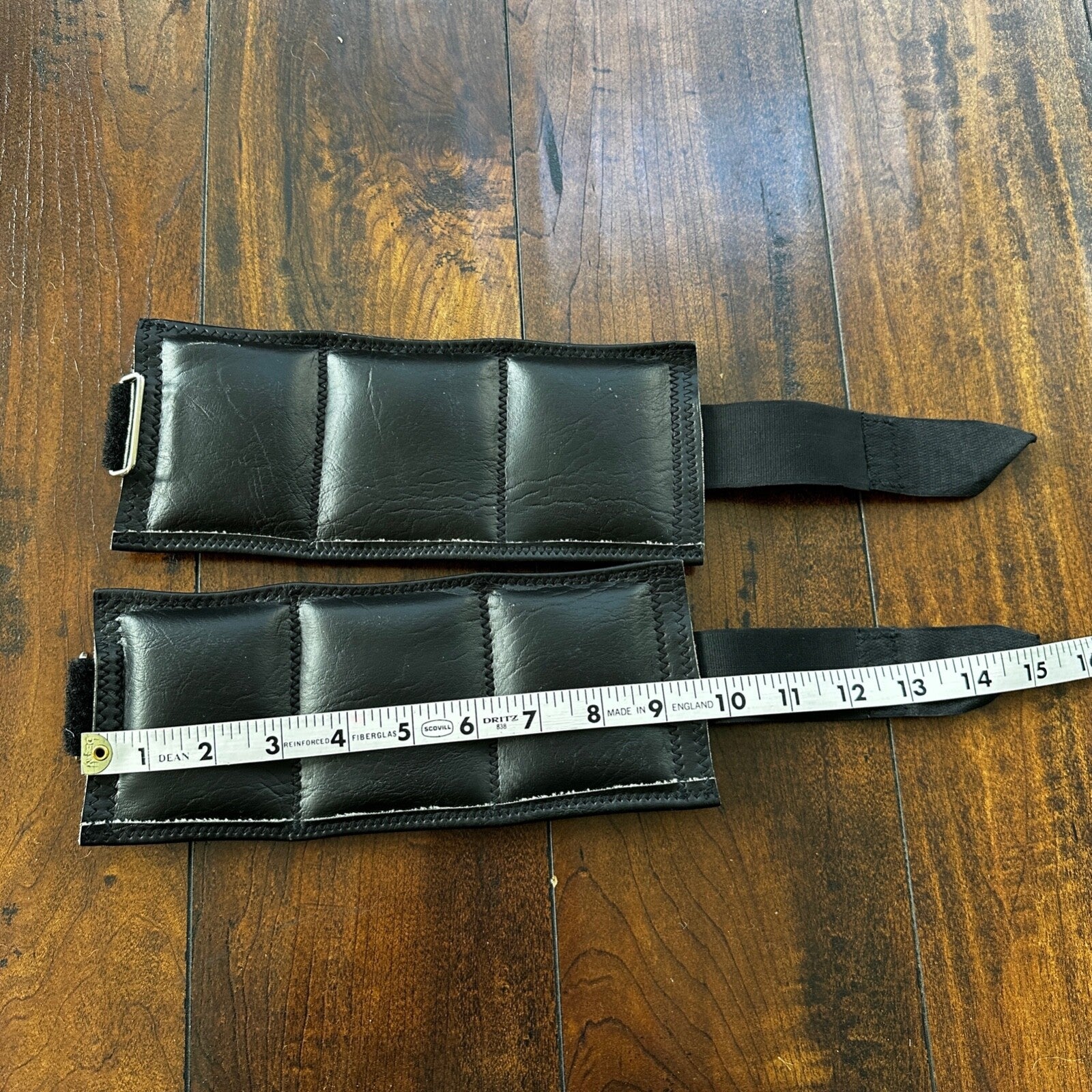Elmer's Ankle Wrist Weights 3 lb Each 2 Vintage Black Leather Made in USA 1950s