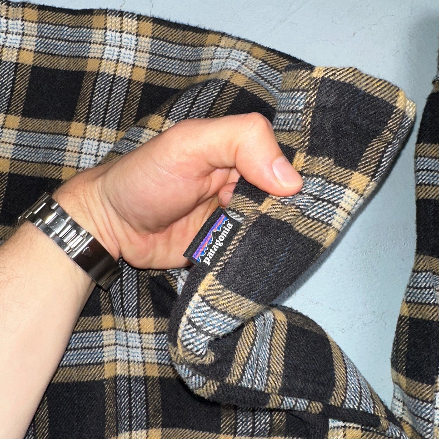 Patagonia Flannel Shirt Mens Size 2XL Plaid Long Sleeve Button Up Yellow Black