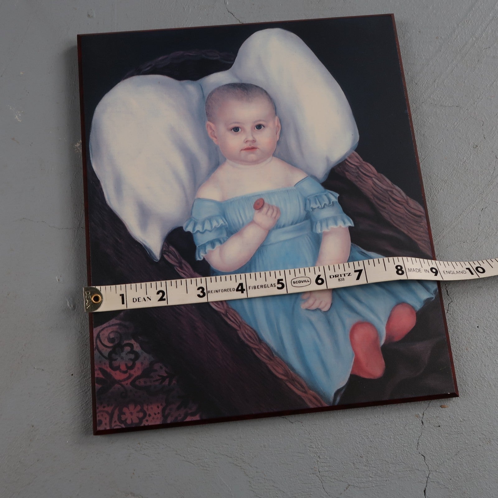 Baby In Wicker Basket Joseph Whiting Wall Art Print Wood Block 1997 Creepy Scary