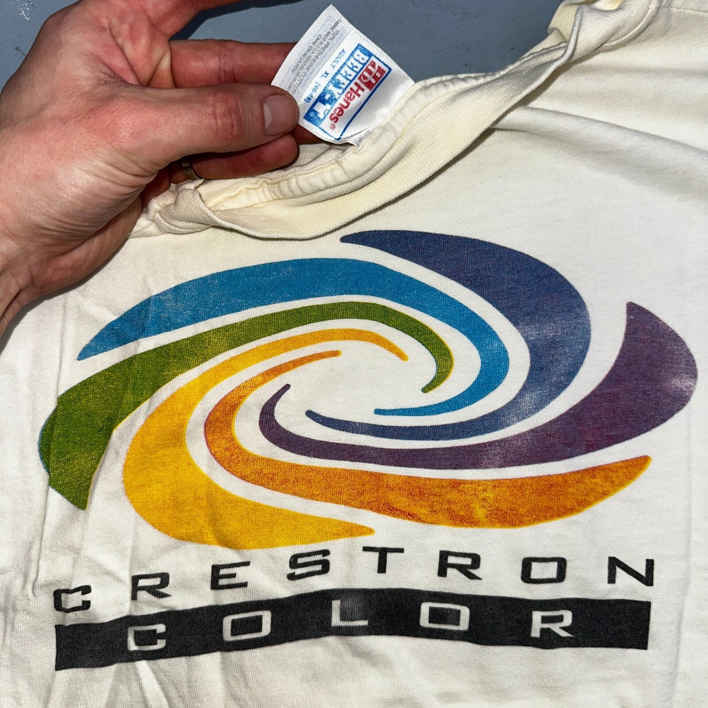 Crestron Color VTG T Shirt Remote Controller Hanes Graphic Music Audio TV Promo
