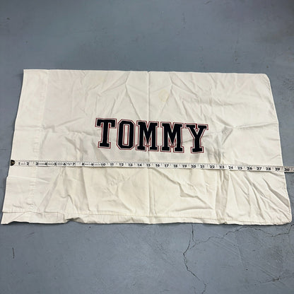 Tommy Hilfiger Vintage Standard Pillowcases White Name Spellout Cool 90s USA