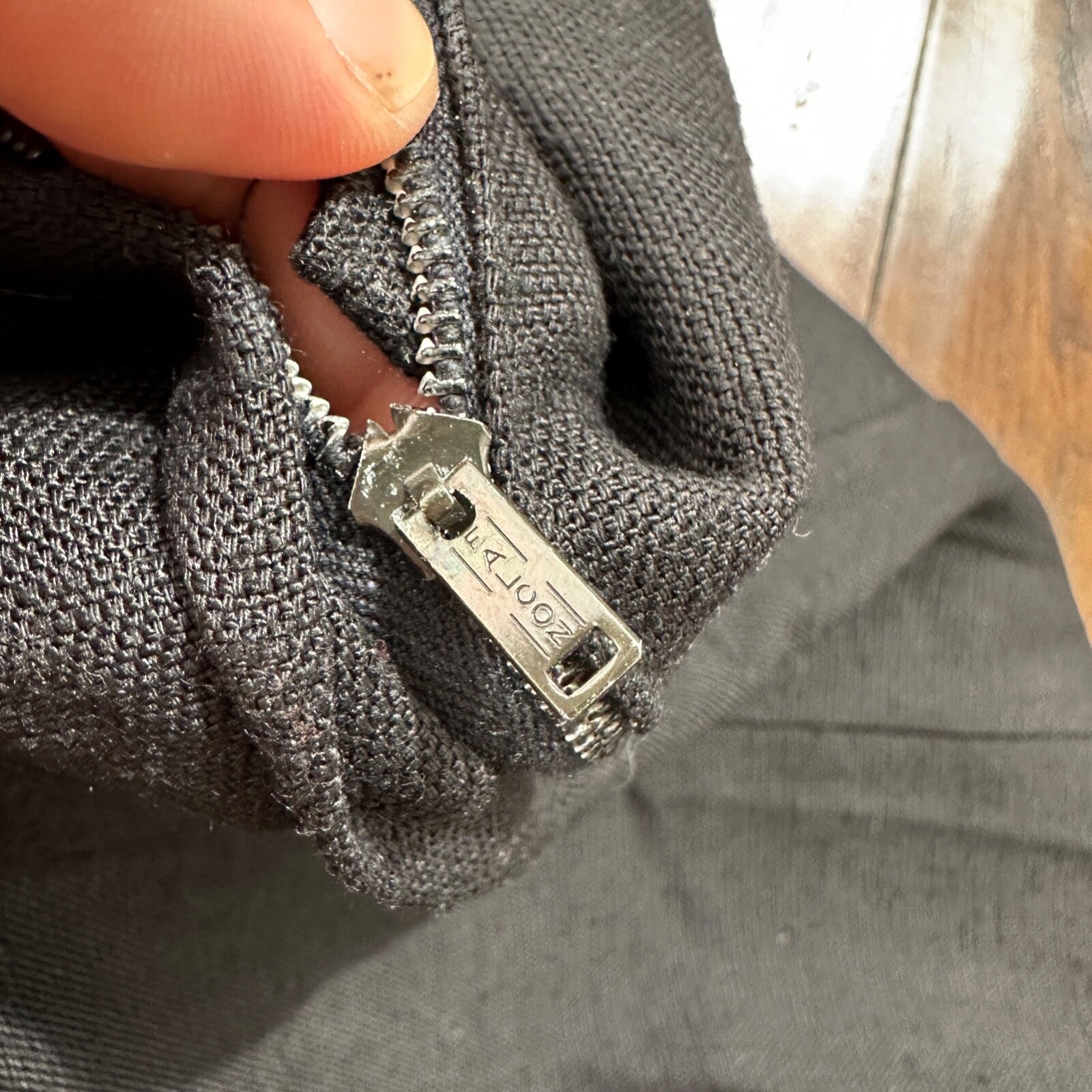 Vintage USA Rockabilly Womens Dress Skirt 60s 70s Top Black Wool Stained