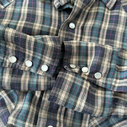 Silver Spur Men's Western Plaid Long Sleeve Shirt Pearl Snaps 16/35 Vtg 80s 90s