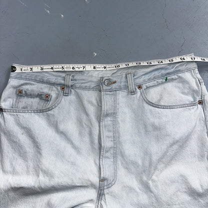 Levis 501 Vintage 90s USA XX Straight Leg Jeans White Light Wash 38x30 Act 34x29
