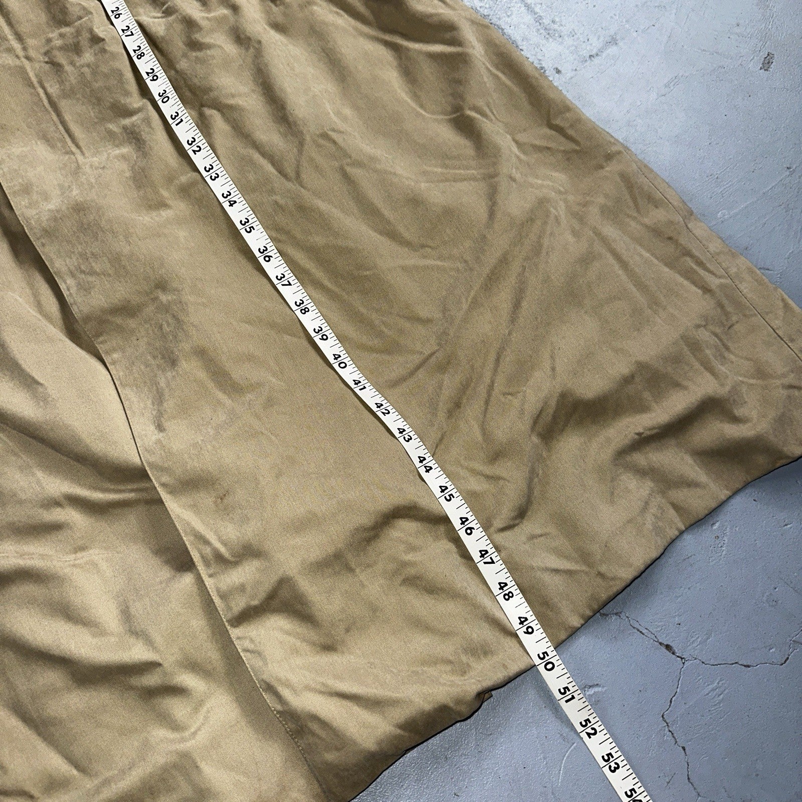 AQUASCUTUM Men's Long Button Up Beige Trench Coat UK 42 Pre-Loved Classic Belted