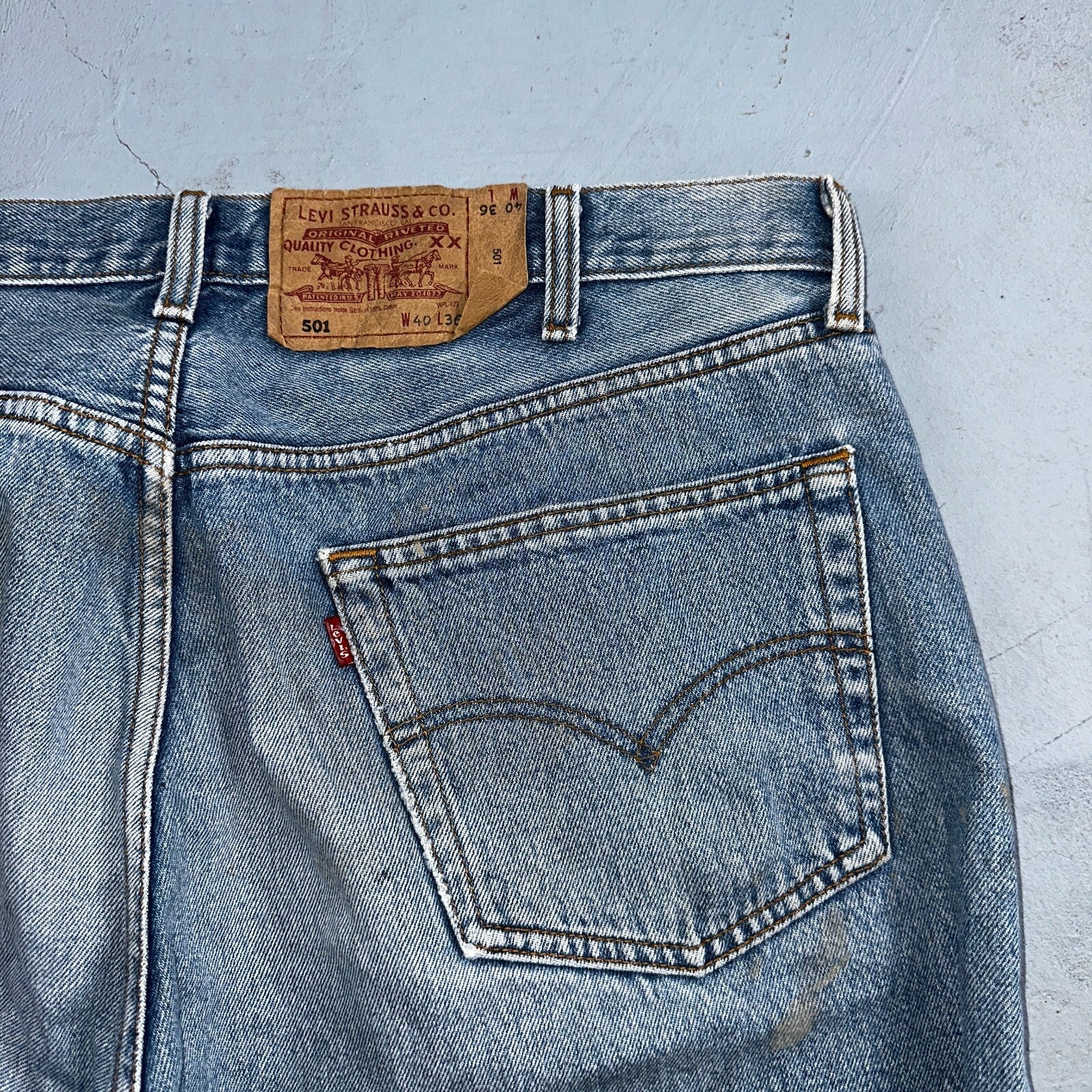 Levis 501 Vintage 90s XX Straight Leg Jeans Y2K Light Wash 40x36 Act 38x31