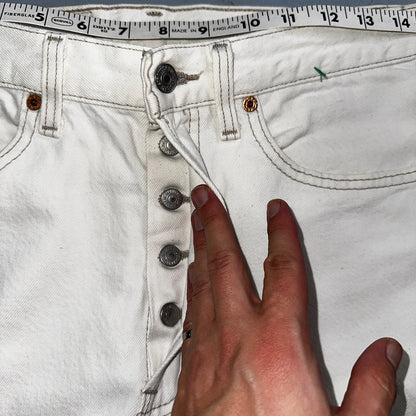 Levis 501 Vintage 90s USA XX Straight Leg Jeans White Light Wash 31x32 Act 30x30