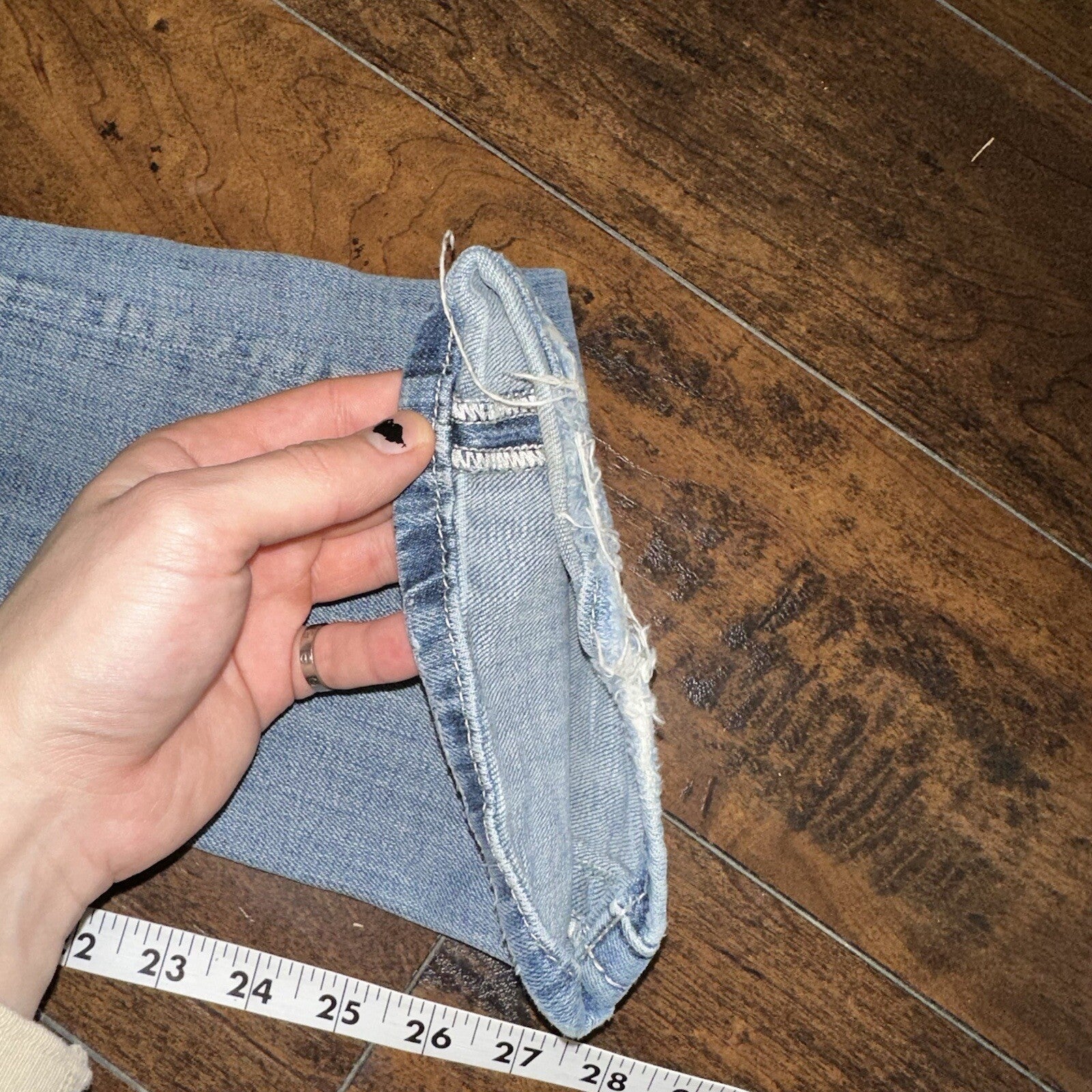 MISS ME RHINESTONE POCKET JE533OE2R EASY BOOT WOMEN'S JEANS 25 VTG PAINT Y2K