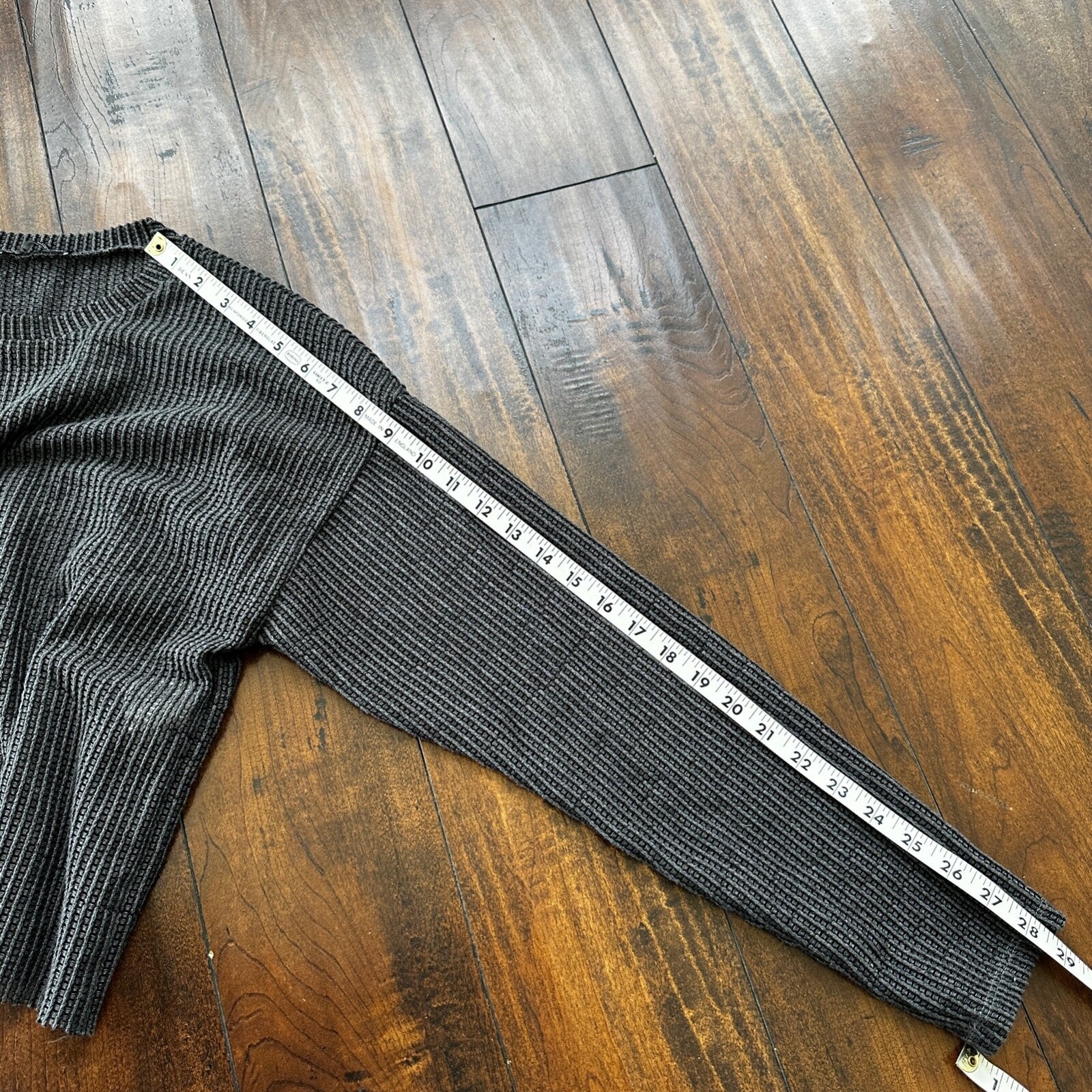 Zara Knit Chainmill Womens Sweater Shirt Size L Black/Grey Cute Top Crop