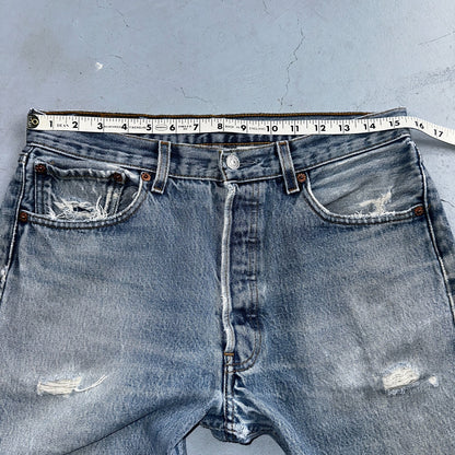 Levis 501 Vintage 90s Mexico Straight Leg Jeans Blue Light Wash 33x36 Act 31x31