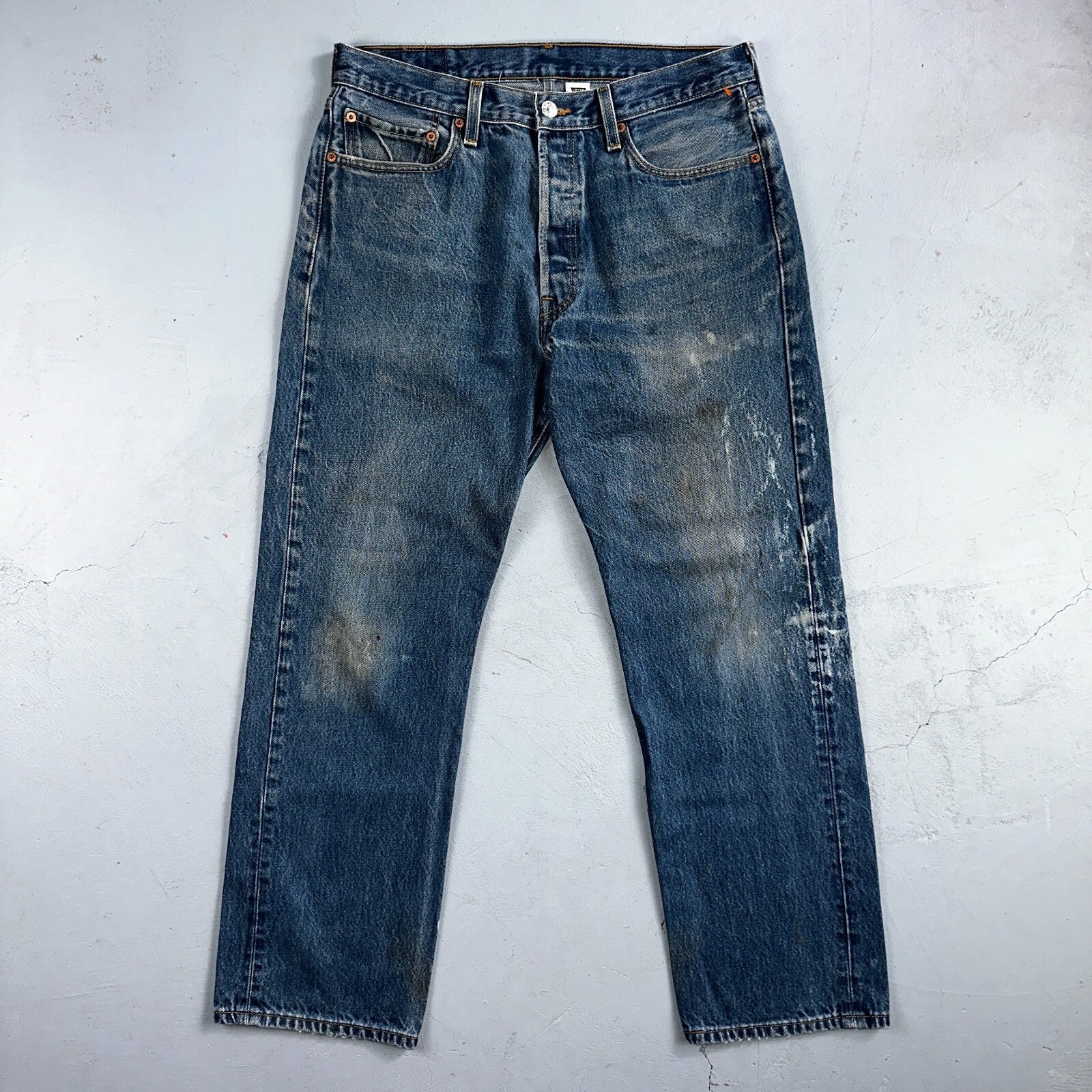 Levis 501 Vintage Y2K XX Straight Leg Jeans 90s Blue Med Wash 35x33 Act 33x29