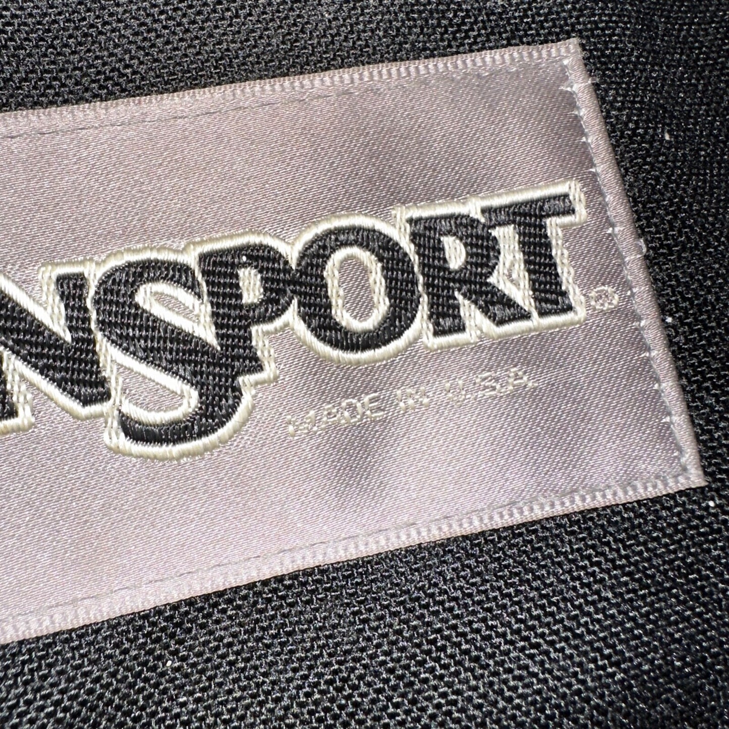 Jansport VTG Made in USA Black Red Backpack 90s 1990s Basic Full Zip Around