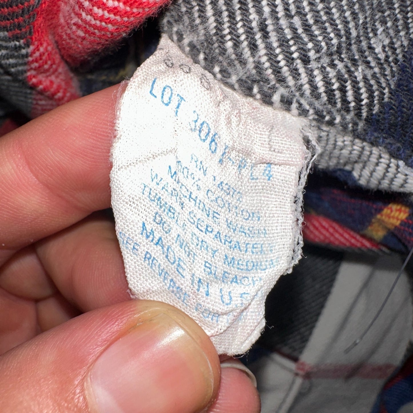 Vintage Five Brother Shirt Mens L Plaid Flannel Made in Black Red 1970s 70s