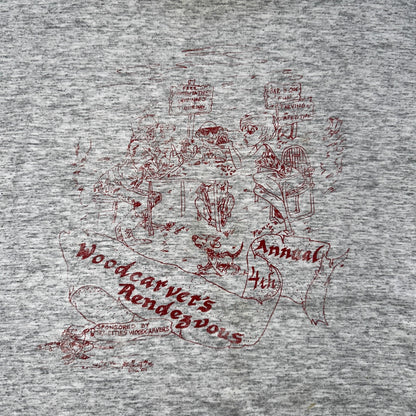 Wood Carvers VTG T Shirt Hot Girl Anime Cartoon Funny Humor Work Hard XL