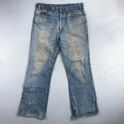 Levis 517 Vintage 80s USA Orange Tab Bootcut Flare Blue Jeans Talon Act 34x29