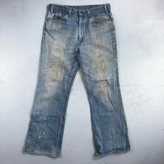 Levis 517 Vintage 80s USA Orange Tab Bootcut Flare Blue Jeans Talon Act 34x29