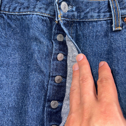 Levis 501 Vintage 90s USA XX Straight Leg Jeans Blue Med Wash 44x32 Act 40x29