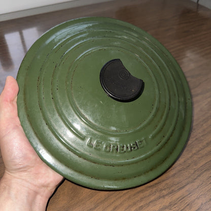 Le Creuset #24 Round Dutch Oven Lid Only France VTG Pot Orange E 4.5 QT Chip