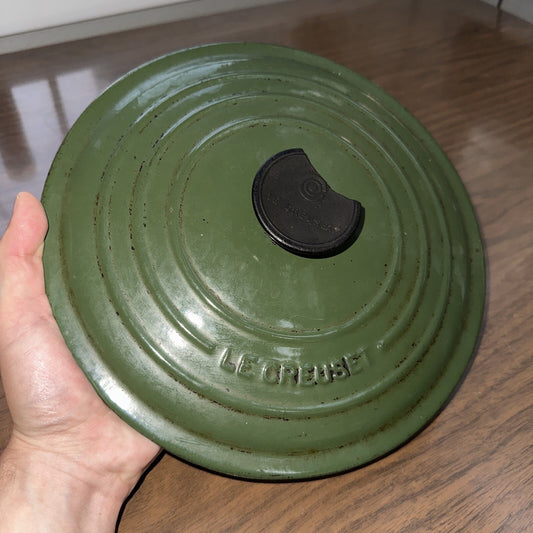 Le Creuset #24 Round Dutch Oven Lid Only France VTG Pot Orange E 4.5 QT Chip