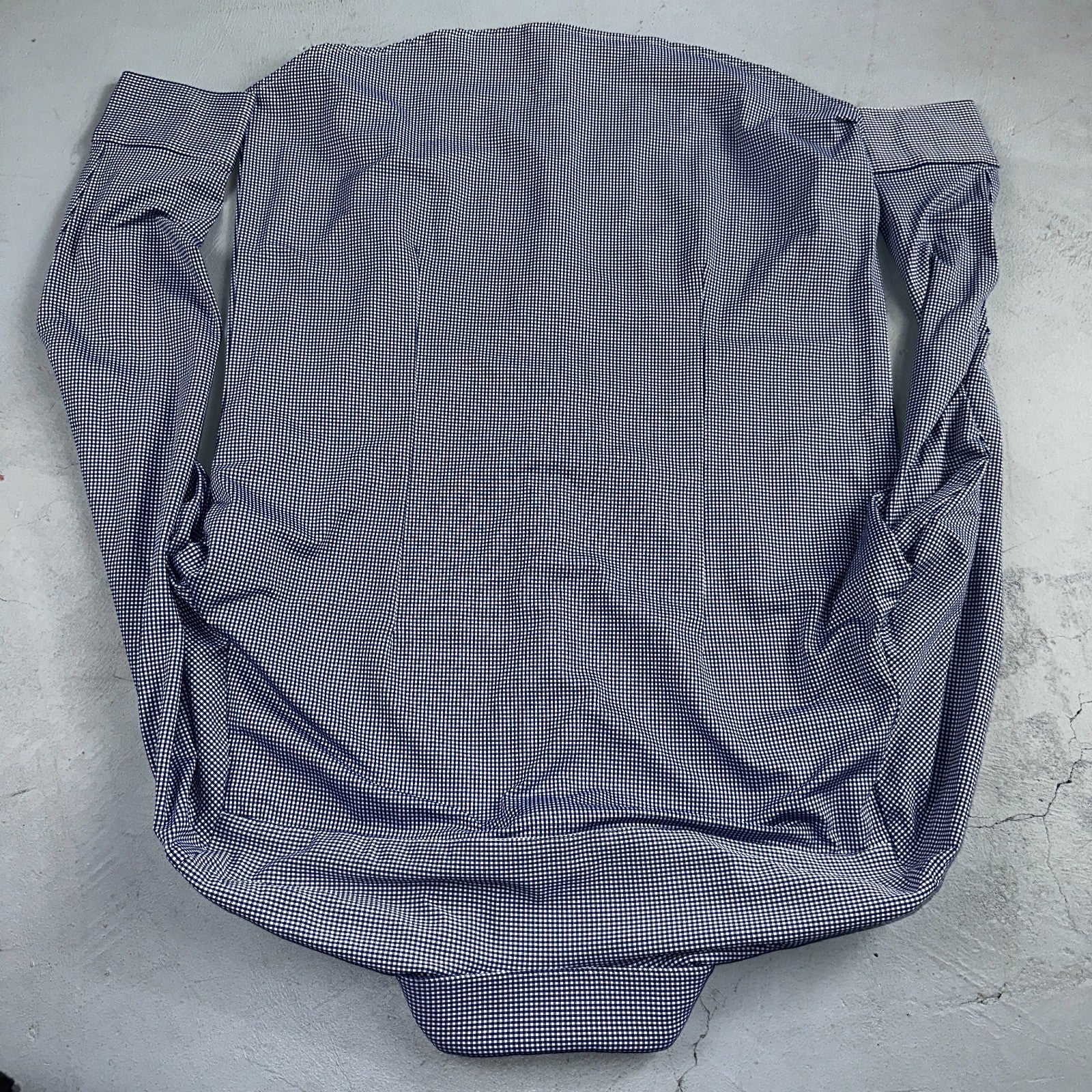 Mizzen Main Spinnaker Collection Shirt Mens L Trim Fit Navy Gingham Performance