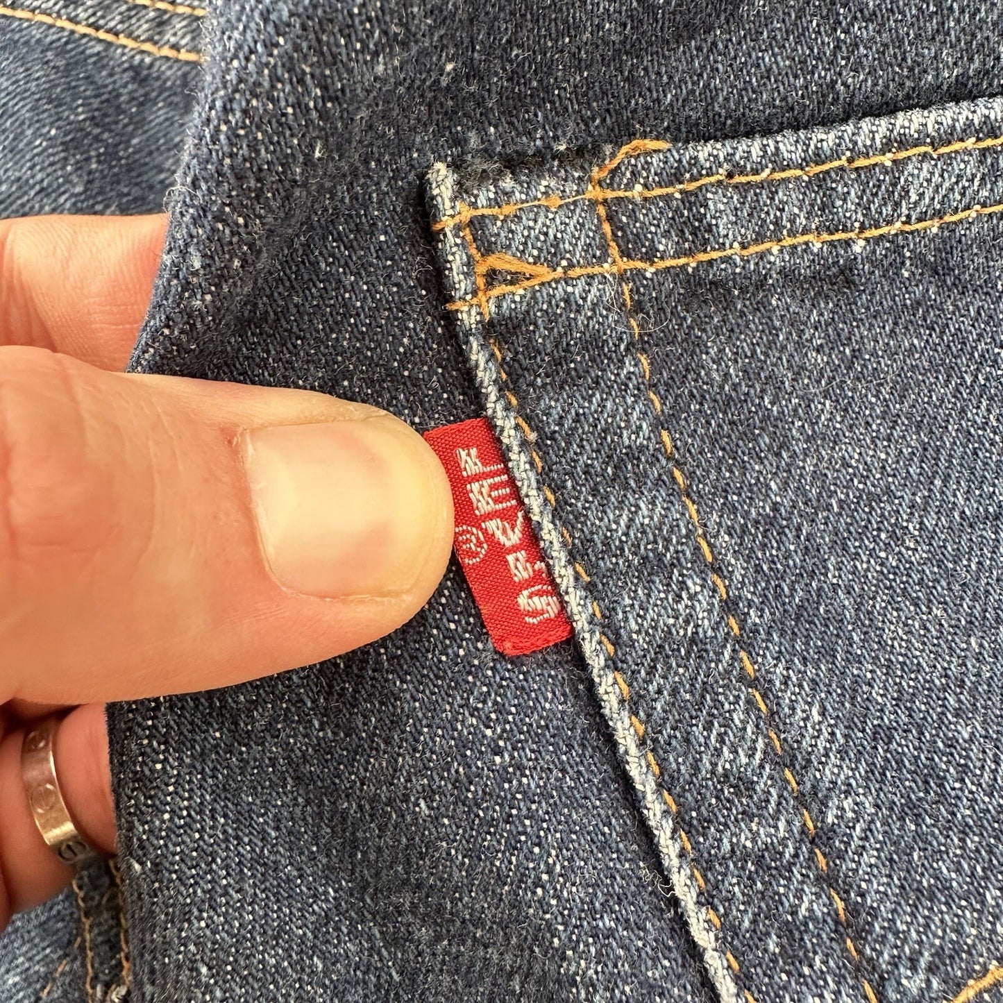 Levis 501 XX Big E True Vintage 60s Redline Selvedge Denim Jeans 1960s DARK BLUE