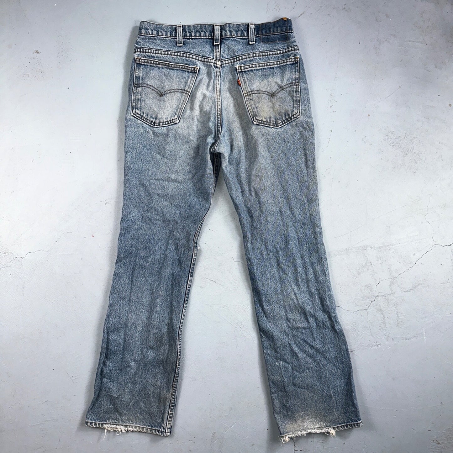 Levis 517 Vintage 80s USA Boot Cut Leg Jeans Light Wash Orange Tab Act 32x30