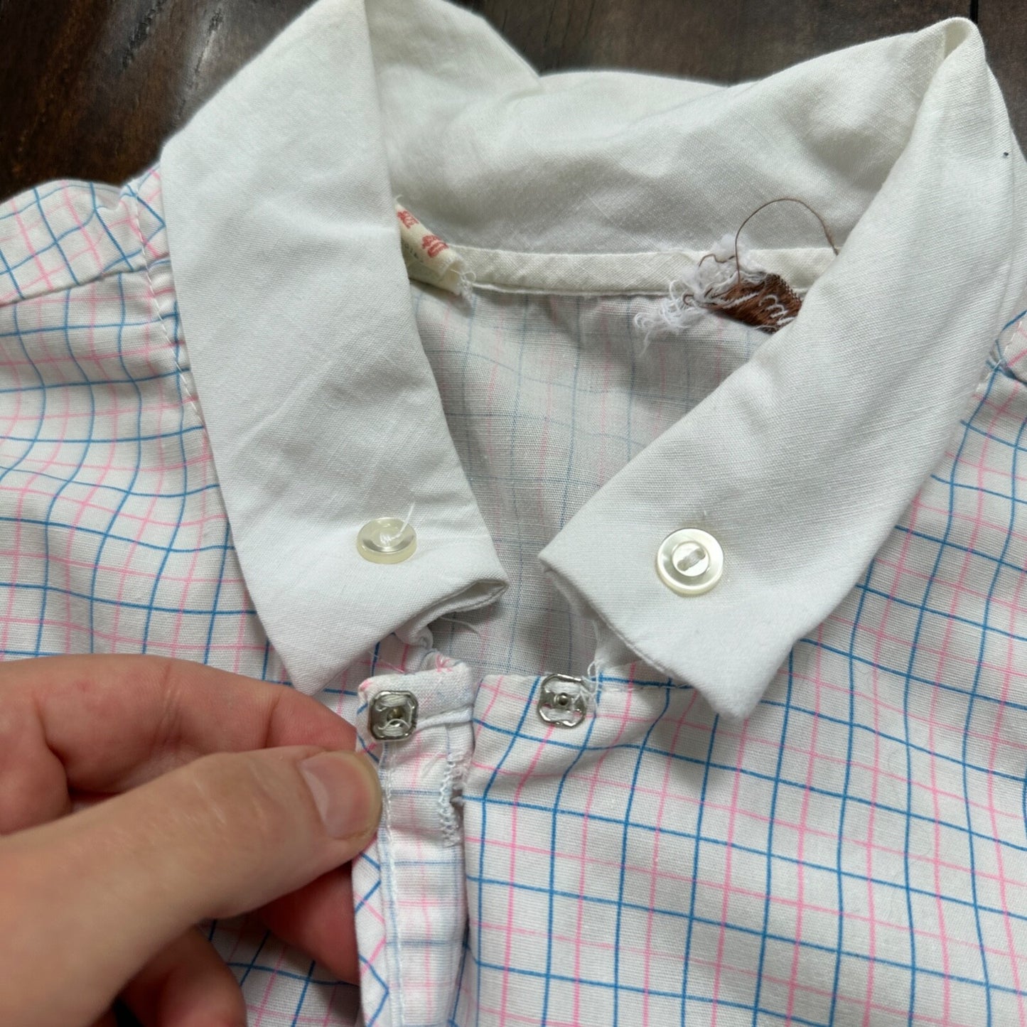 VTG 70s women's White Plaid Flannel Shirt Grunge Punk 40 Checkered jane hunt