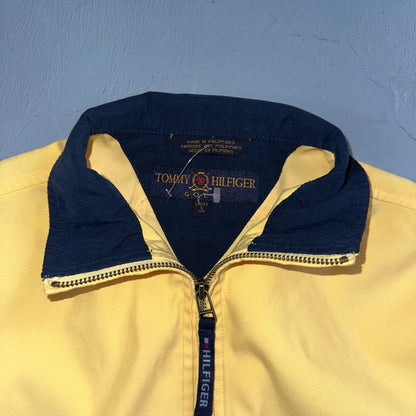 Tommy Hilfiger Golf Yellow Windbreaker Polyester Quarter Zip Pullover Small