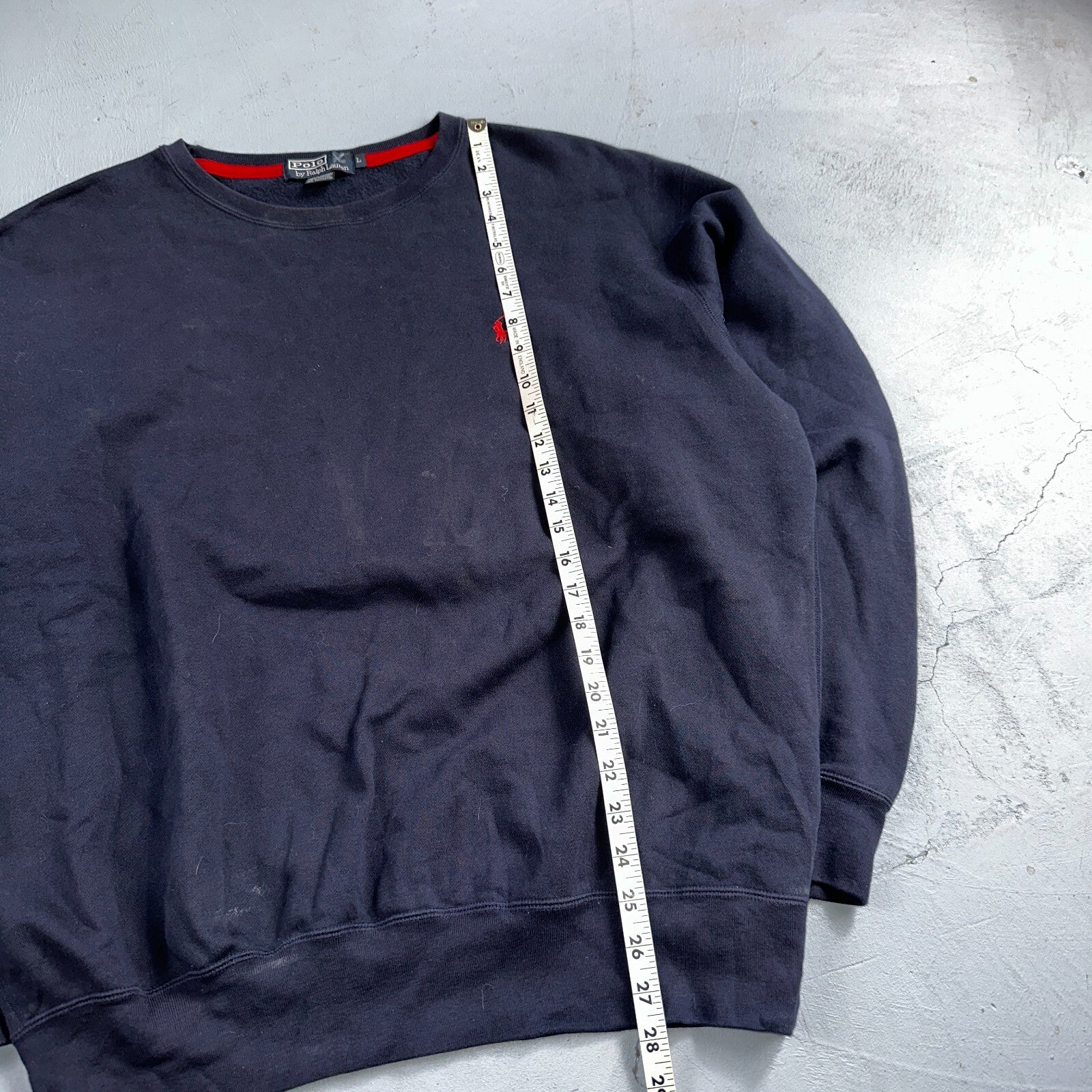Polo Ralph Lauren VTG Sweatshirt Men Large L Blue Crewneck Crew Neck 90s