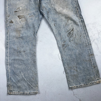 Levis 501 Vintage Y2K XX Straight Leg Jeans 90s Blue Light Wash 38x29 Act 36x27