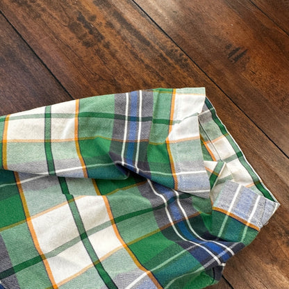 Wrangler Shirt 2XL XXL Green Blue Plaid Cowboy 90s Western Button Casual Mens