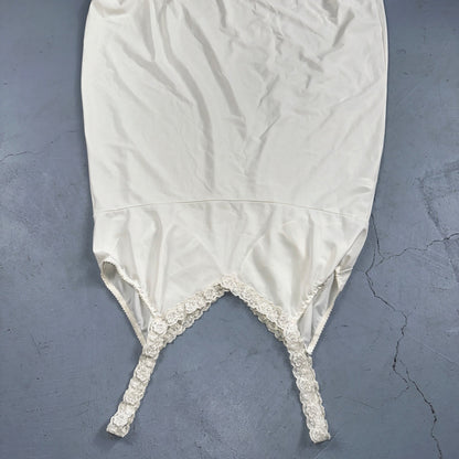 VTG 1970s Shadow Line Lingerie Slip Dress Sleepwear Full Sweep Nightgown Lace