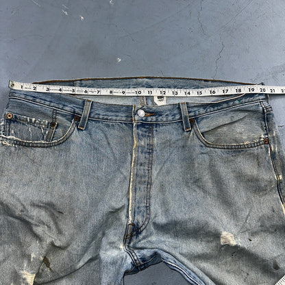 Levis 501 Vintage 90s Mexico Straight Leg Jeans Blue Light Wash 40x30 Act 40x28