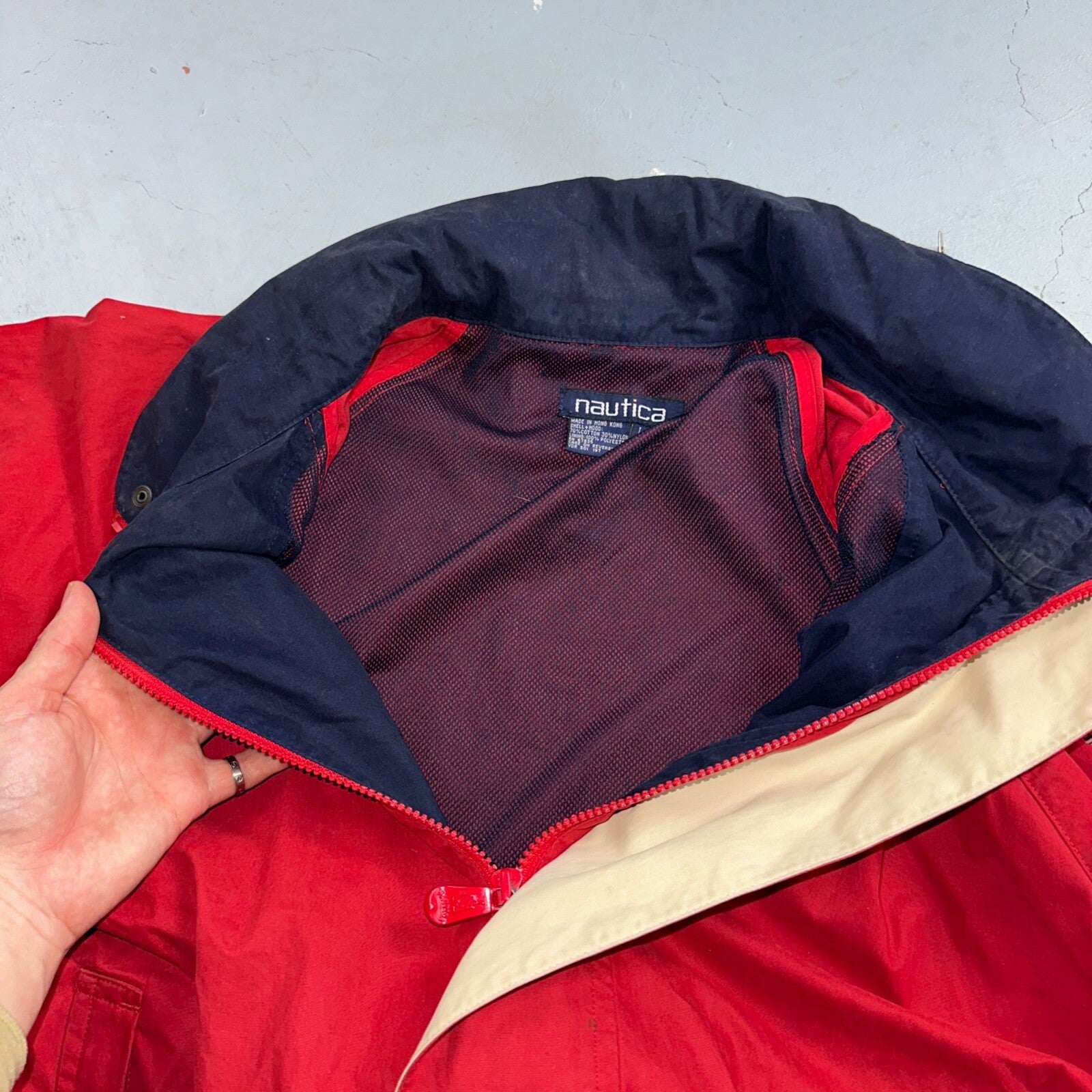 Nautica Jacket Adult Large Full Zip USA 90s Performance Mens N1 Red Rare