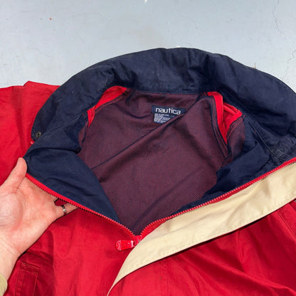 Nautica Jacket Adult Large Full Zip USA 90s Performance Mens N1 Red Rare