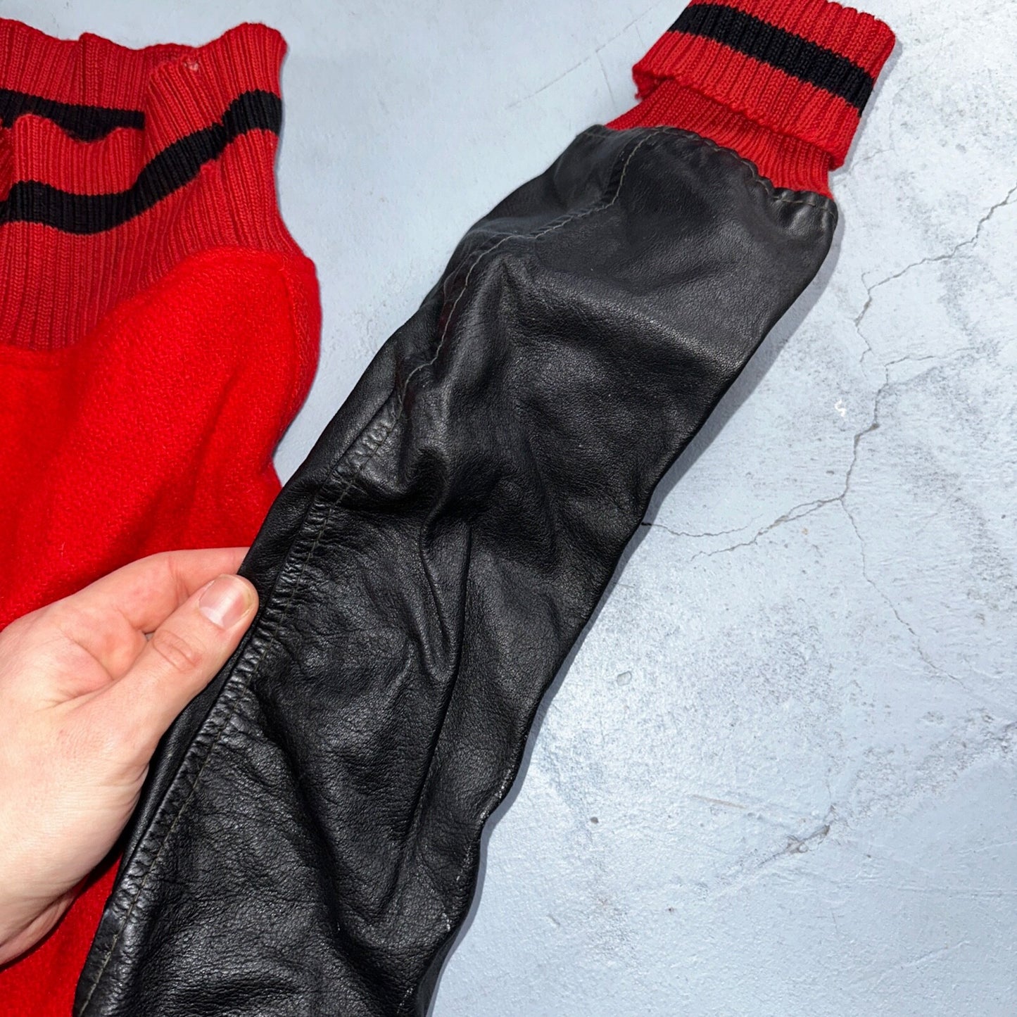 Varsity Jacket VTG 50s 60s WHITING Wool Leather San Diego CA SD Letterman Red