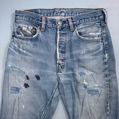 Levis 501 Vintage 80s Redline Selvedge USA XX Jeans Light Wash 34x38 Act 31x34