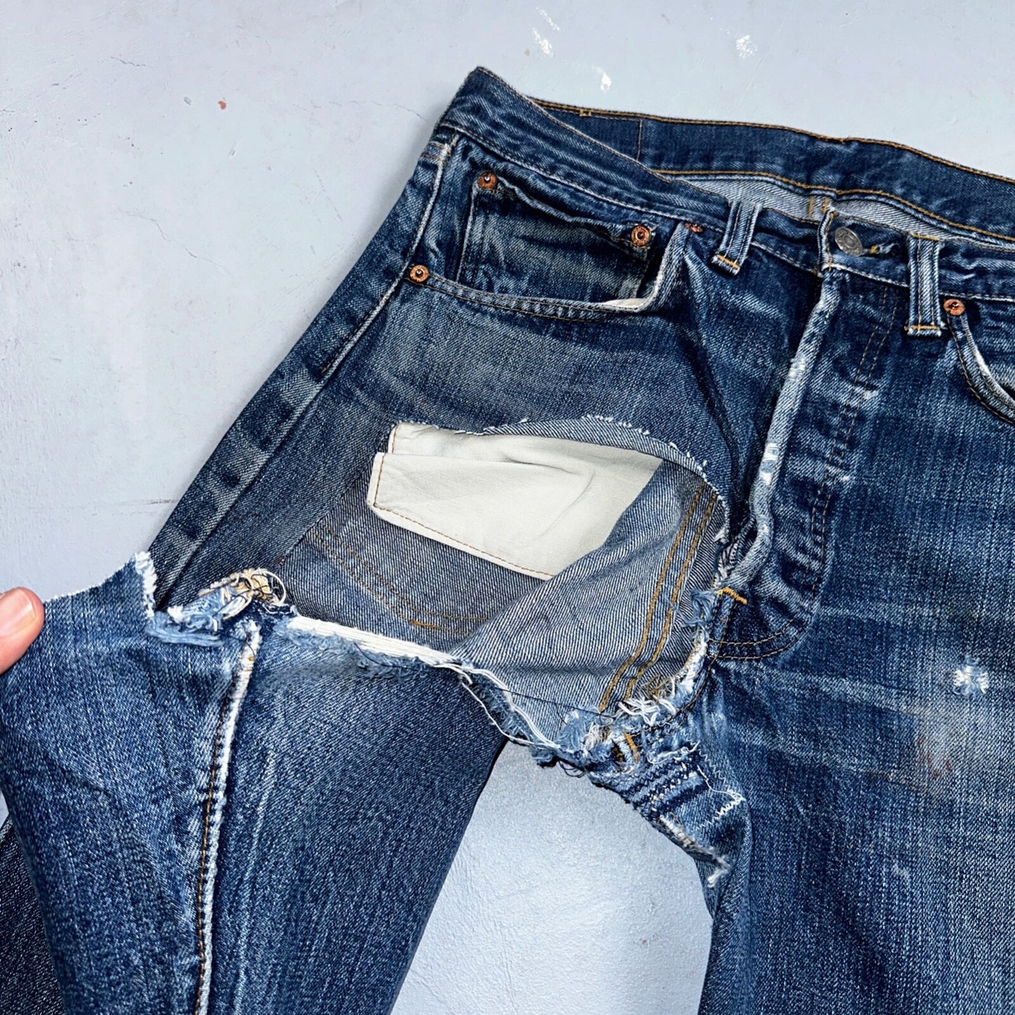 Levis 501 VTG 70s SS Redline Selvedge Jeans XX Thrashed Boot Cut Act 30x31